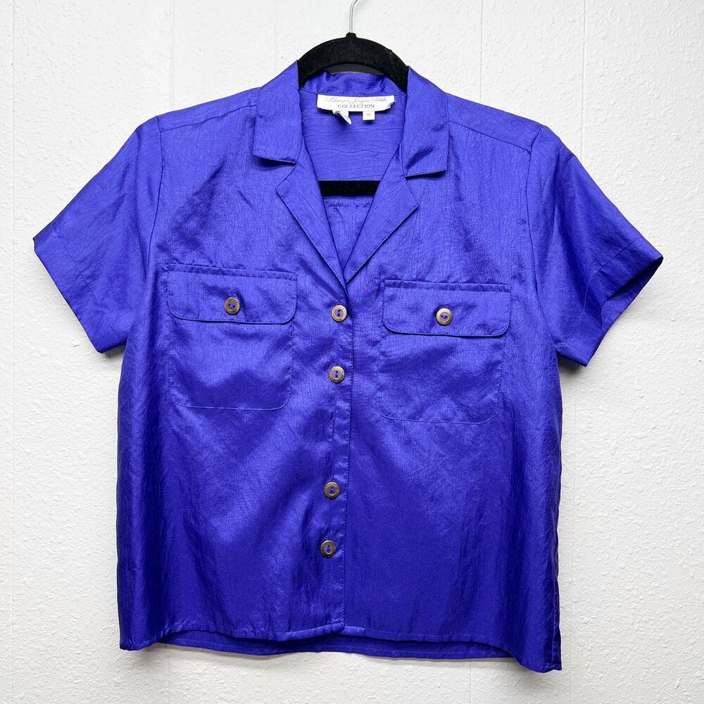 Laura & Jayne Vintage Retro Crop Boxy Top Womens 4P Lightweight Office Workwear